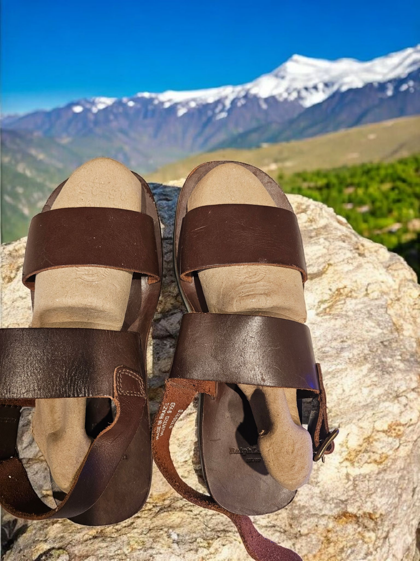 Polo by Ralph Lauren Men's Leather Slide Sandal - Classic Comfort & Luxury 9.5